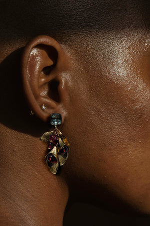 Agate and Quartz Navarro Earrings