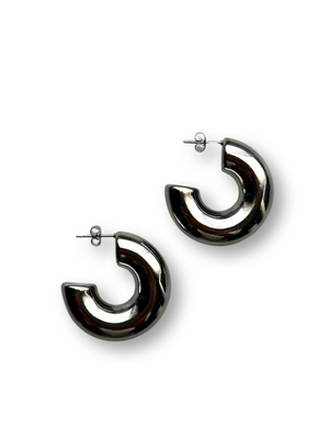 Navarro Official Sterling Silver Chunky Hoops