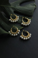 Navarro Official 18K Gold Plated Hoops with Pearls - Navarro Official