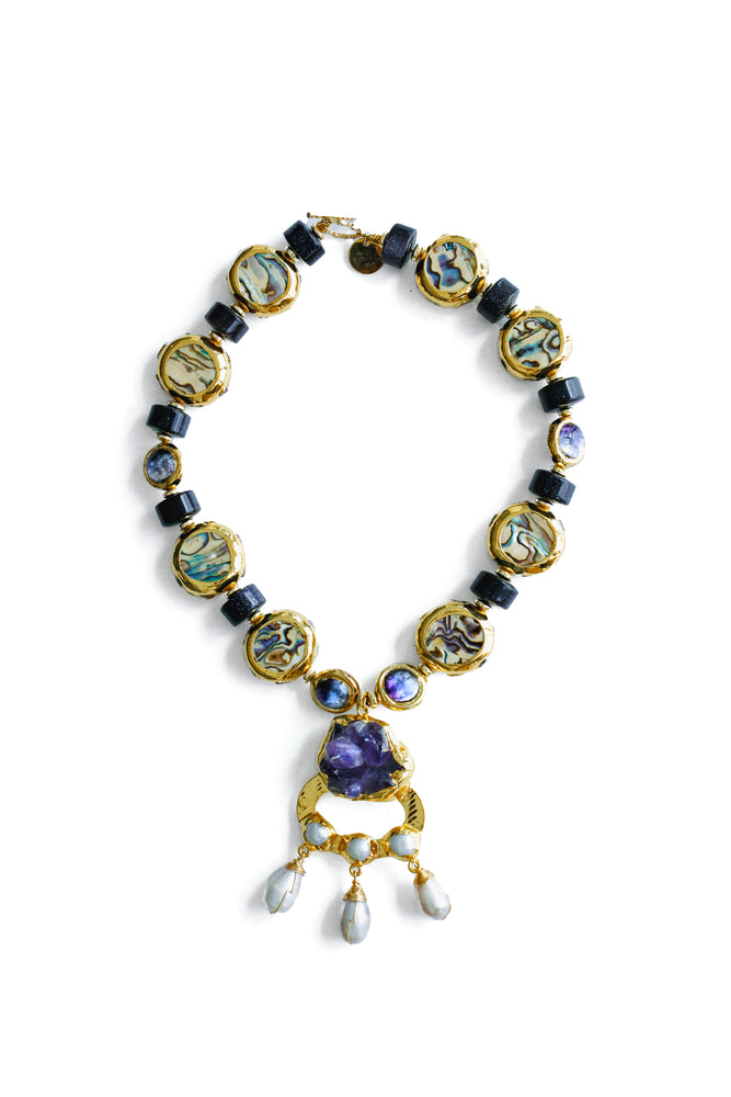 Edgar Navarro Pearl and Amethyst Necklace